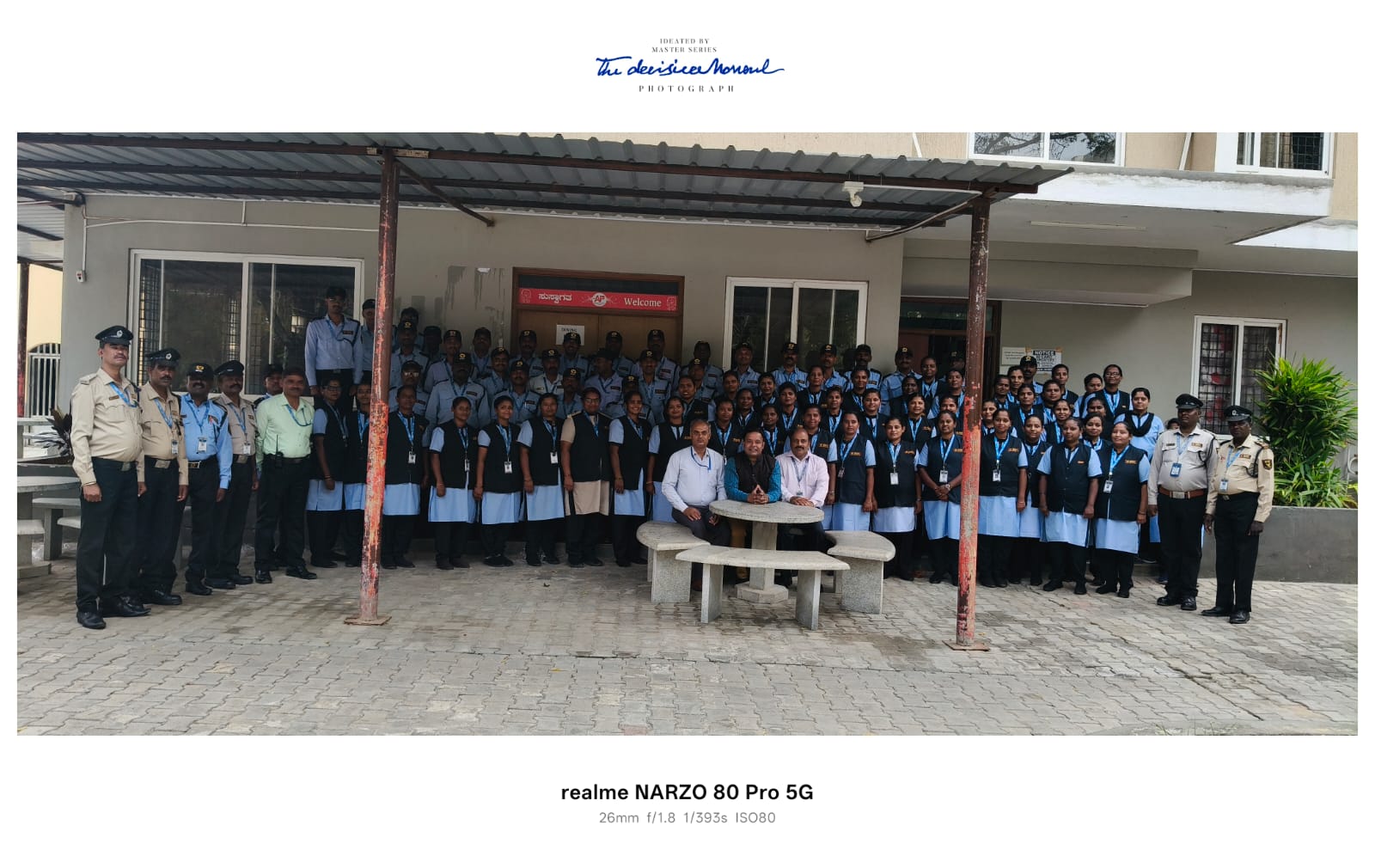 Large SDC security and housekeeping team assembled at a client site